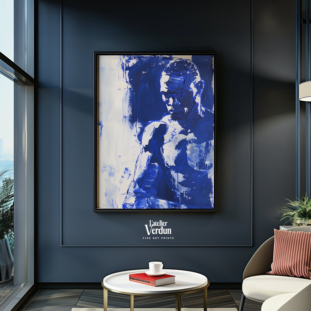 Mike Tyson Painting, Fan Art Print, Henry Mattise Blue and White Nudes