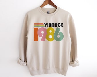 Vintage 1986 Sweatshirt 40th Birthday Gifts for Women 40th Birthday Gift for Mom Fortieth Sweater Born in 1986 Gift for Her Unique Unisex