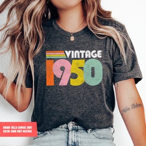 Vintage 1950 Shirt 75th Birthday Gifts for Women 75th Birthday Gift for Mom Birthday Party T-shirts Unique Gift for Friends Born in 1950 Tee