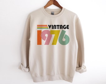 Vintage 1976 Sweatshirt 50th Birthday Gifts for Women 50th Birthday Gift for Mom Fiftieth Sweater Born in 1976 Gift for Her Unique Gift
