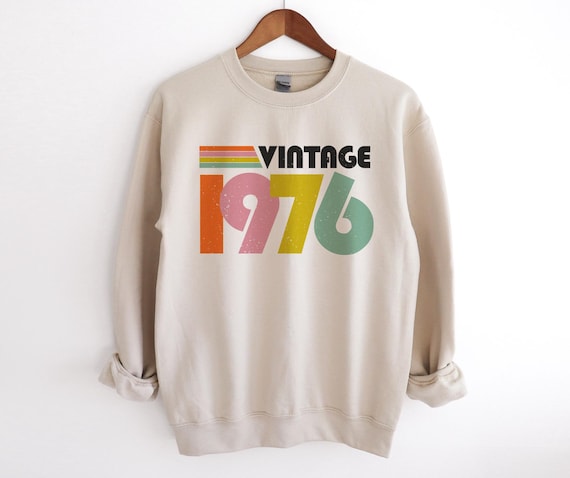 Vintage 1976 Sweatshirt 50th Birthday Gifts for Women 50th Birthday Gift for Mom Fiftieth Sweater Born in 1976 Gift for Her Unique Gift