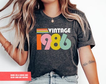 Vintage 1986 Shirt 40th Birthday Gifts for Women 40th Birthday Gift for Sister Gifts Fortieth Vintage Tshirt Born in 1986 T Shirt Unique Tee