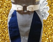 Womens Skirt Corset Pinstripe Denim Handmade August Valentine