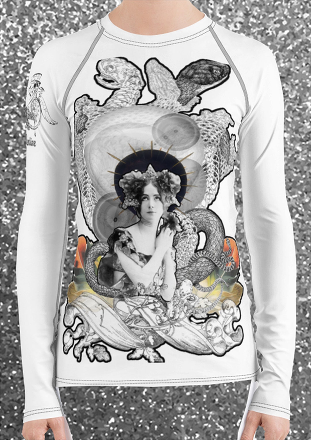 Black Halo Rash Guard Athletic Sporty August Valentine Long Sleeve ...