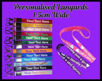 Personalised Lanyard 1.5 cm Wide