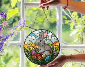 Easter Bunny: Stained Glass Style Window Hanging - Etsy