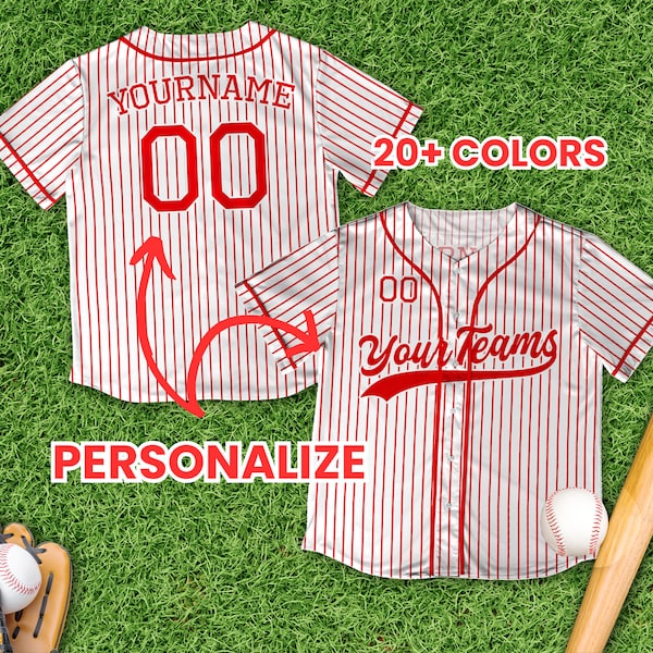 Personalized Team Name And Number Baseball Jersey, Unisex Adult / Kids / Youth Size Custom Baseball Jersey Shirt, Baseball Jersey Uniform