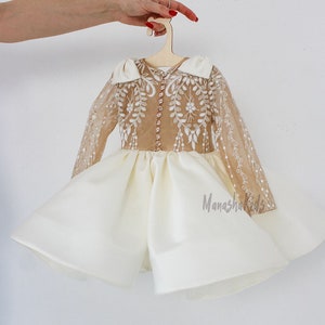 First birthday dress, Flower Girl Dress, Baby Girls Outfit Tulle Tutu Toddler Dress, Wedding Dress Girls Photo Shoot Dress, Special Occasion