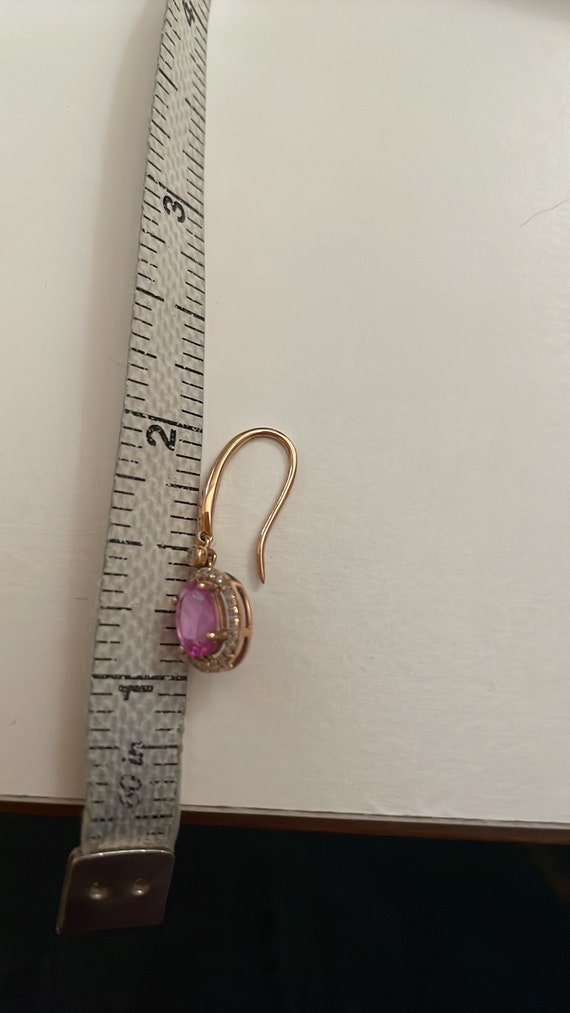Pink Tourmaline and diamond earrings - image 8