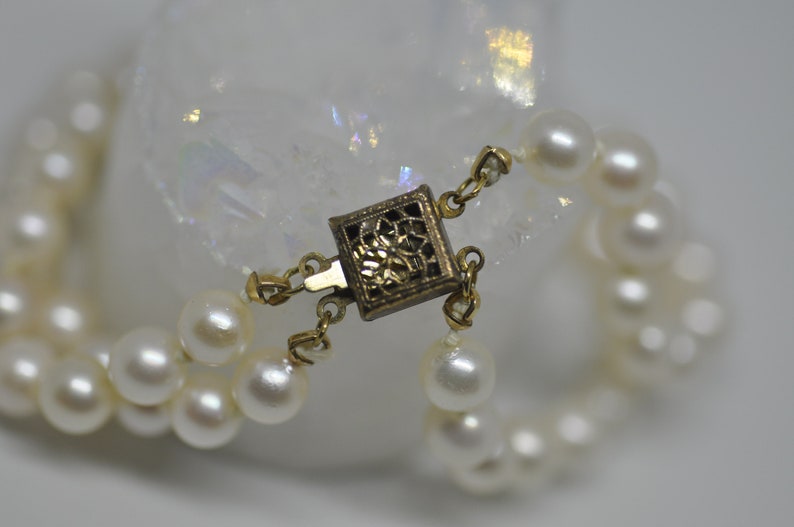Vintage Double Strand Pearl Bracelet Etsy