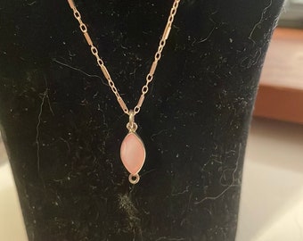 Pink mother of pearl and Sterling Silver Necklace