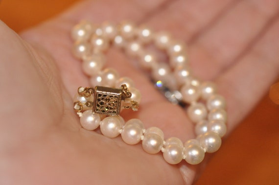 Vintage Double Strand Pearl Bracelet - image 4