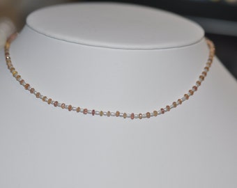 Orange Sapphire and Pearl Necklace