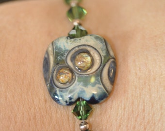 Lampwork and Swarovski Bracelet