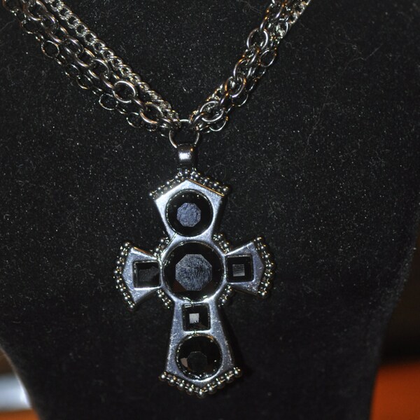 MultiChain Necklace with Cross Pendant