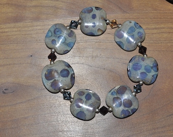 Rock Puddles Glass Lampwork Bracelet plat