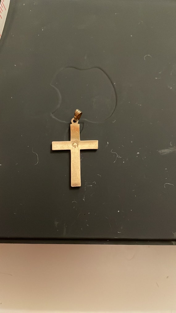 14K GF Cross pendant with engraving - image 4