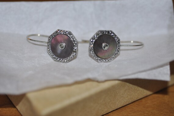 Vintage Mother of Pearl and marcasite Earrings