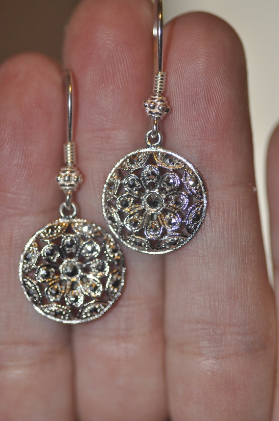 Vintage Marcasite Daisy Earrings