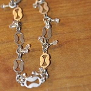 Vintage Sterling Funky Linked Bracelet with Dangles image 1