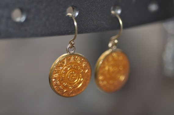 Art Deco Enamel Orange Earrings - image 4