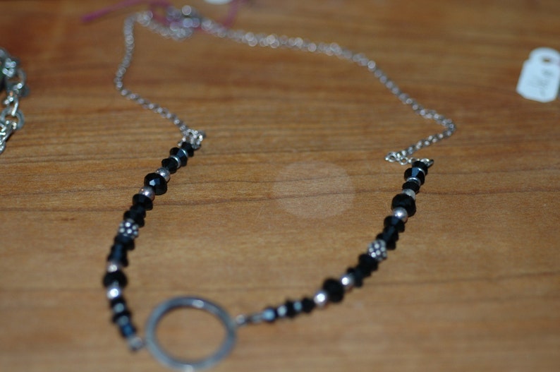 Black and Sterling Swarovski Necklace image 2