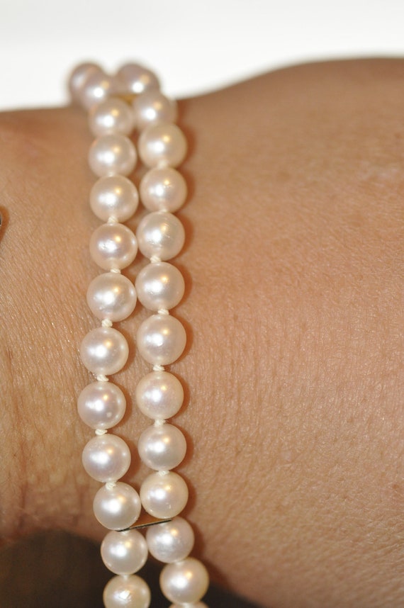 Vintage Double Strand Pearl Bracelet - image 3
