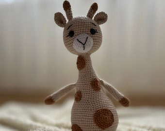 Amigurumi speelgoedgiraffe, gebreide speelgoedgiraffe, lief giraffespeelgoed, babycadeau, biologisch speelgoed