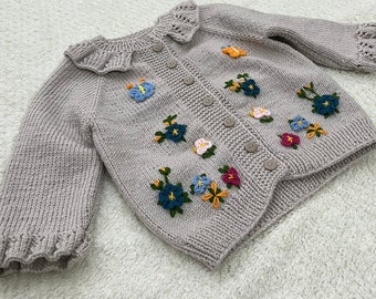 Knit Baby Cardigan, Knit Baby Outfit, Baby Girl Clothes, Baby Sweater, Knited Toddler, Knited Kids Outfit, Baby Gifts, Baby Shower Gifts