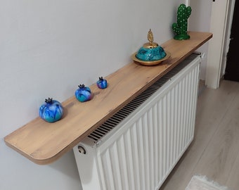 Decorative Floating Shelf Above Radiator, Drainer Above Radiator, Floating Wooden Shelf Without Wall Mount, Kitchen Radiator Shelf