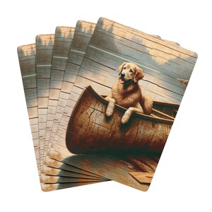 Cartas de pôquer, baralho de canoa para cães, cartas de jogo inovadoras, presente para amantes de animais, suprimentos divertidos para noite de pôquer, presente para amantes de cães