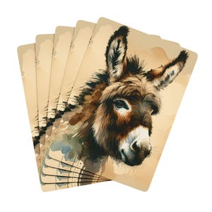 Artistieke pokerspeelkaarten, unieke kaartspellen, ideaal voor game-avond, cadeau voor gamers, cadeaus voor ezelliefhebbers