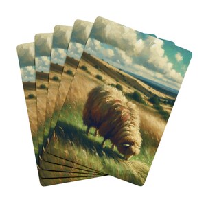 ポーカートランプセット、ユニークなゲームナイトアクセサリーカードデッキ、ゲーマー向け、新築祝いギフト、友人向けカードゲーム、羊好きのカード