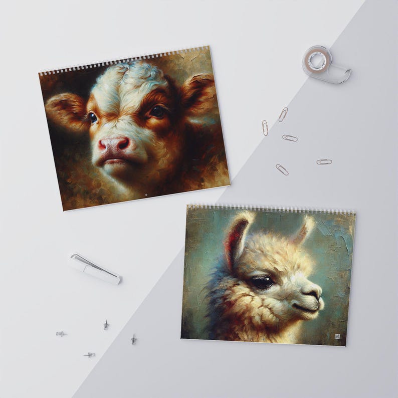 Barnyard Animal Babies Wall Calendar 2025, Cute Animal Calendar, Farm ...