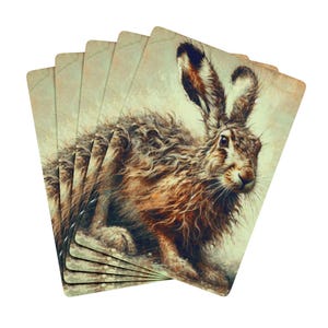 Juego de cartas de póquer Artistic Wild Hare, baraja única para noches de juego, regalo para jugadores, coleccionistas, amantes del casino y entusiastas de las cartas