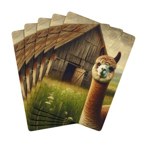 Carte da gioco da poker vintage Alpaca Farmhouse, gioco di carte rustico, regalo unico per la serata di poker, decorazioni per la vita in fattoria, giochi di carte per gli amici