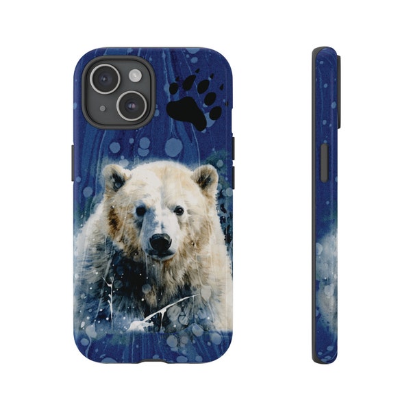 Polar Bear Tough  Phone Case for Apple iPhones, Samsung Galaxy and Android cell phones, Unique Gift Idea, with free shipping