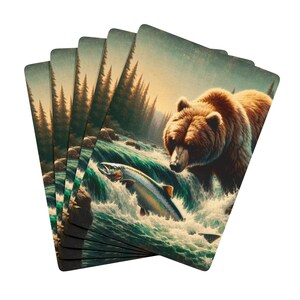 Cartes à jouer au poker sur le thème des ours, Accessoires uniques pour soirée de jeux, Cadeau pour amoureux de la nature, Décoration de camping, Jeux de cartes, Objets de collection