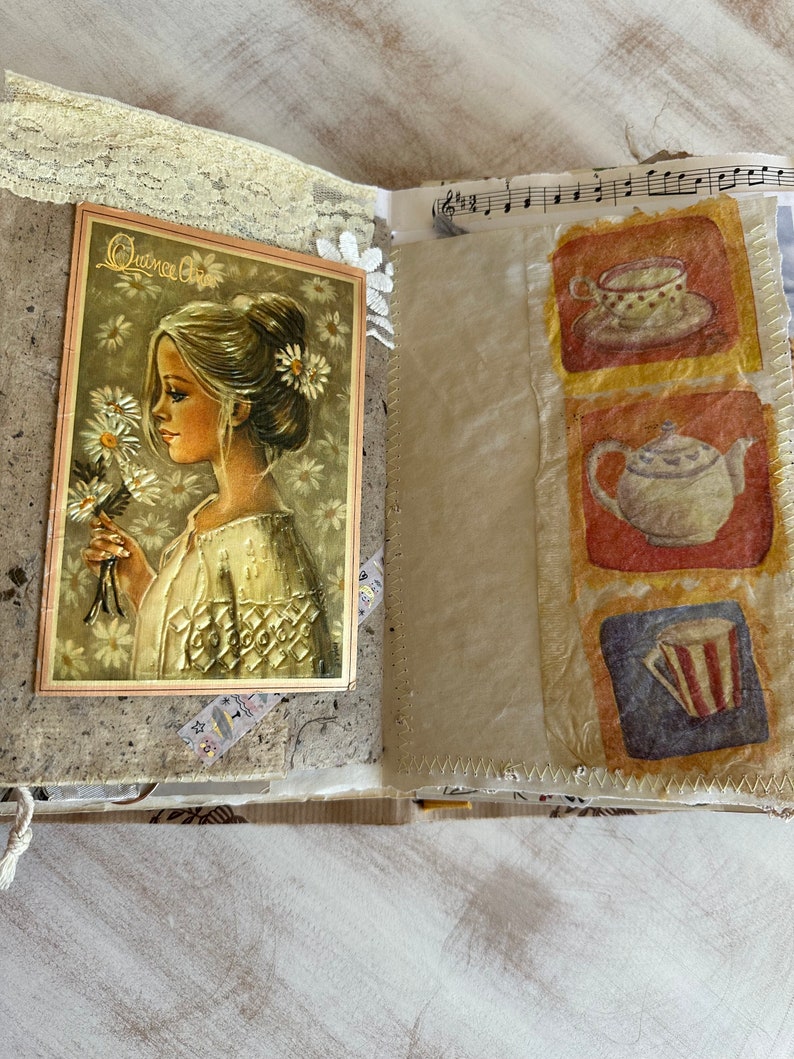 Junk journal mit viel Liebe hergestellt, viele Möglichkeiten, Erinnerungen und Momente festzuhalten. Bild 7