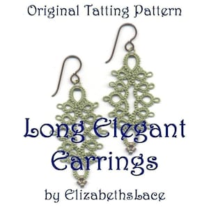 Original Tatting Pattern - Long Elegant Earrings
