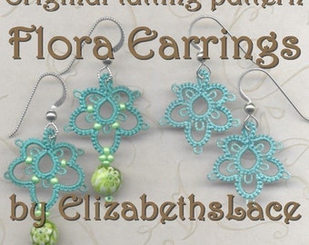 Original Tatting Pattern - Flora Earrings