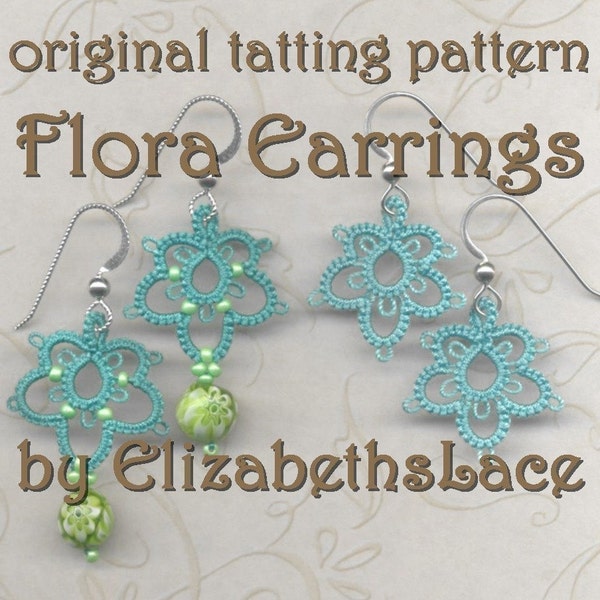 Original Tatting Pattern - Flora Earrings