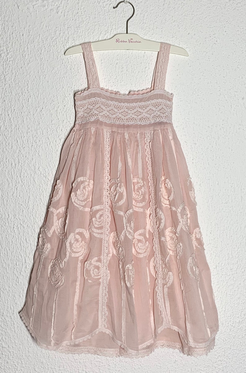 Robe d'été MELODY romantique colorée pour petite fille, Robe fille bohème brodée coton et pastels, Robe de cérémonie, Créatrice Française image 4