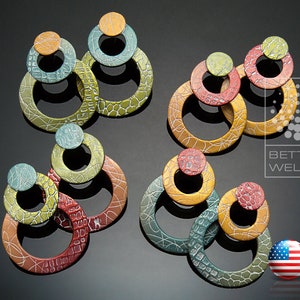 Polymer Clay PDF Tutorial &quot;Textured Circle Earrings&quot;