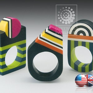 Polymer Clay PDF Tutorial &quot;Geometrical Rings&quot;