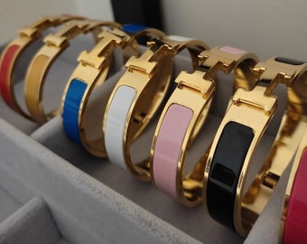 Seven color cuff bracelet - 18K Gold Hinge Style - Women Bangle Bracelet - Gift For Her