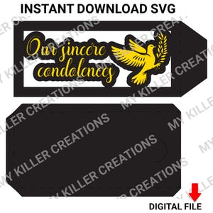 Enveloppe de condoléances - enveloppe cadeau de sympathie SVG pour les dons funéraires ou des contributions commémoratives - nos sincères condoléances