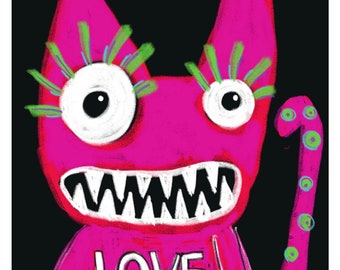 Love-Monster Paule, DIN A 4-Karton-Druck