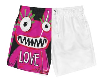 Love-Monster Paule, bachelor party, wedding, wedding anniversary, swim trunks (AOP)