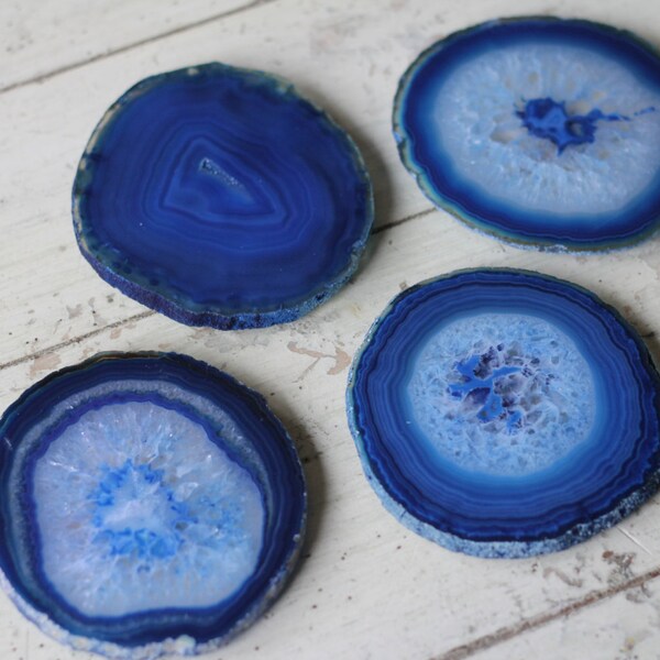 Set of Four Agate Slice Coasters (16)